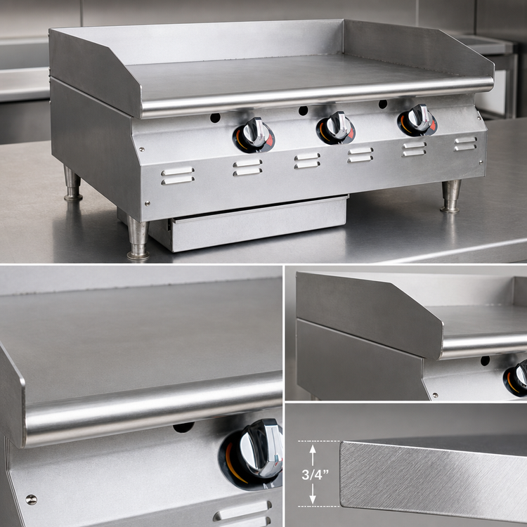 Product image #4 for RedHots Chef's Line CLAGGDTS-48-LP 48 Inch Countertop LP Gas Griddle with Thermostatic Controls