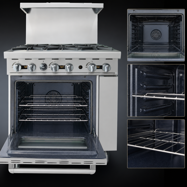 Product image #5 for CookRite 36-Inch Natural Gas 6 Burner Commercial Range with Standard Oven