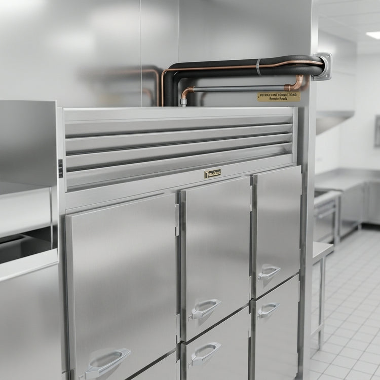 Product image #3 for Traulsen Spec-Line RLT332W-HHS Three-Section Remote Reach-In Freezer with Half-Height Solid Doors