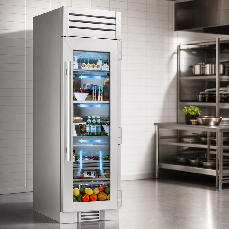 Product image #4 for 24-Inch One-Section Upright Refrigerator Column with Left-Hinged Stainless Glass Door