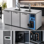 Thumbnail image #4 for True Premier Bar TDR84-RI 84-Inch Three-Section Refrigerated Draft Bar Cooler with Flat Top, Self-Contained