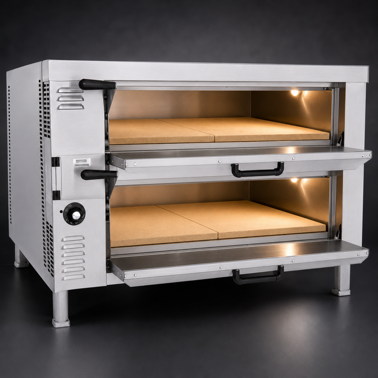 Product image #4 for Bakers Pride HearthBake Series GP61-HP High-Performance Countertop Gas Double-Compartment Pizza/Bake Oven with 2 Cordierite Decks