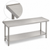 Thumbnail image #4 for Advance Tabco 108 Inch x 24 Inch 14 Gauge 304 Stainless Steel Flat Top Work Table with Adjustable Undershelf