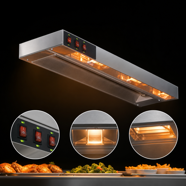 Product image #4 for Eagle Group RedHots 66-Inch Lighted Strip Heat Lamp, Single Rod, High-Watt, 208V