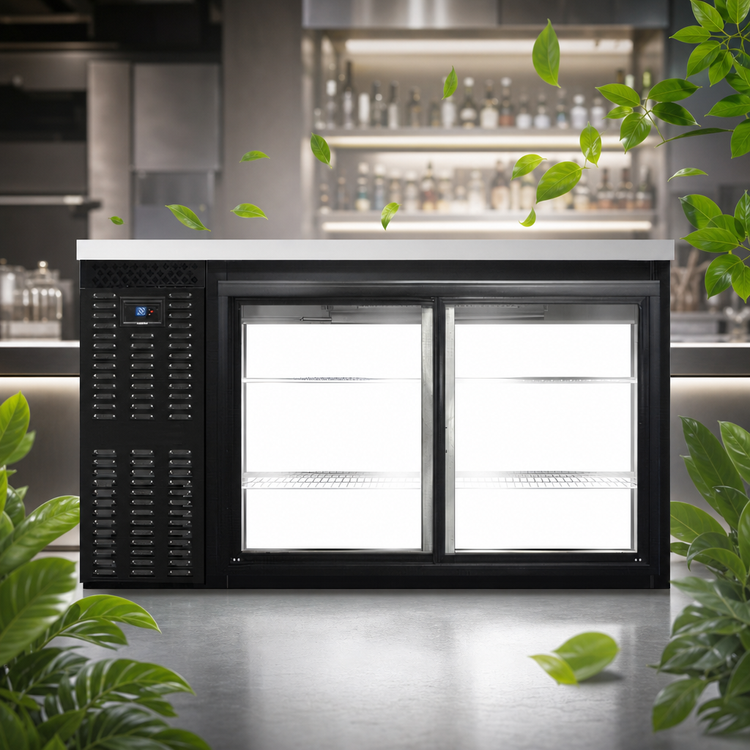 Product image #4 for Continental Refrigerator BB59SNSGDPT 59" Shallow Depth Pass-Thru Back Bar Cooler with Sliding Glass Doors