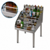 Thumbnail image #5 for BK Resources 36 Inch Wide 4-Step Freestanding Underbar Liquor Bottle Display Unit, Stainless Steel, Approx. 40-Bottle Capacity