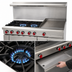 Thumbnail image #4 for American Range 48-Inch Green Flame Commercial Gas Range with 36-Inch Manual Griddle, 2 Open Burners, Left Convection Oven, and Right Storage Base