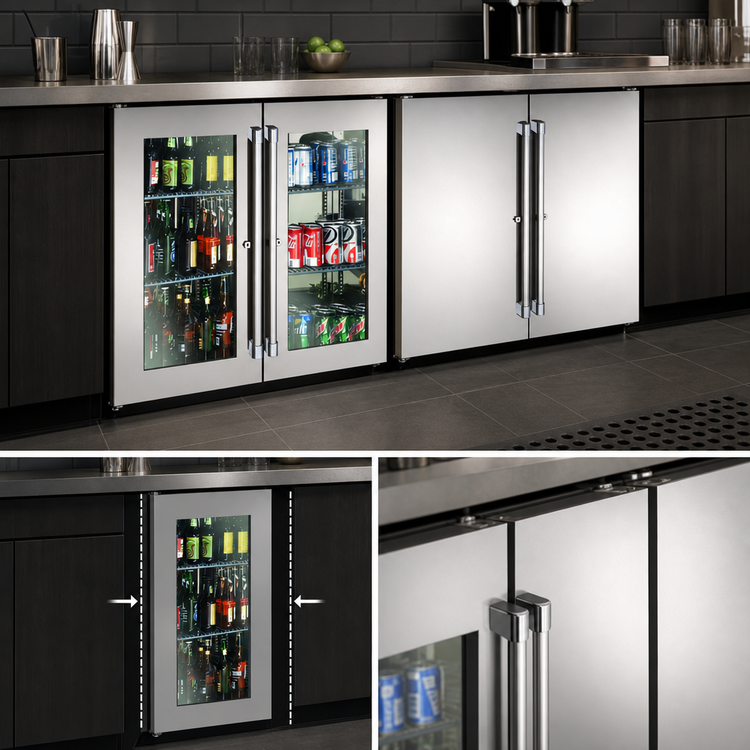 Product image #5 for 80-Inch Remote Narrow Door Four-Door Back Bar Refrigerator Cabinet