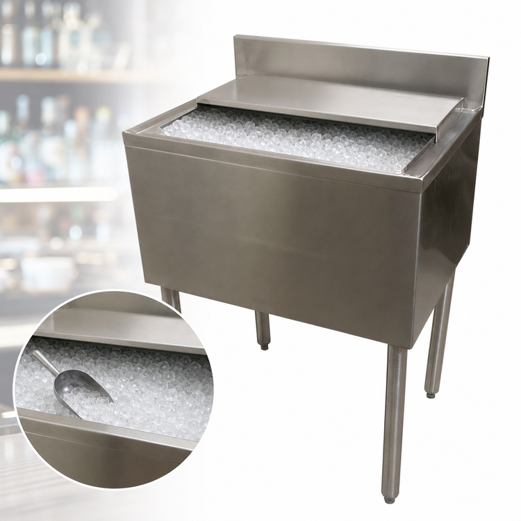 Product image #5 for BK Resources Underbar Insulated Ice Bin with 7-Circuit Cold Plate, 140 lb Capacity, 48 Inch Wide