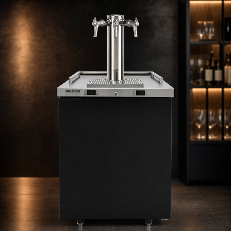 Product image #4 for Pro-Line E-Series Dual-Temperature 1-Section Wine Cooler Dispenser, 25-Inch, 4-Keg, 3-Faucet, Black
