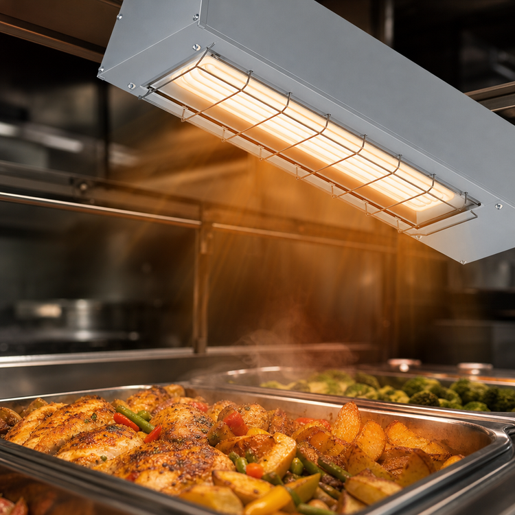 Product image #4 for Hatco Ultra-Glo 54-Inch Double Ceramic Infrared Strip Heat Lamp Food Warmer with Aluminum Housing