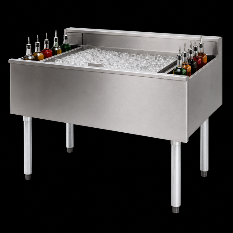 Product image #4 for Eagle Group 1800 Series 36-Inch Underbar Cocktail Unit with 16-Inch Deep Insulated Ice Bin and 8 Bottle Wells