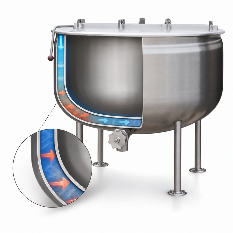 Product image #4 for Southbend Steam Direct Steam Full Jacket 80 Gallon Stationary Kettle with Quad Legs and 2-Inch Draw-Off