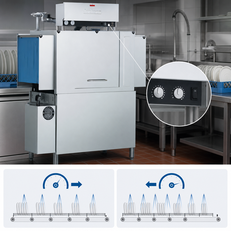 Product image #4 for Jackson AJX-44CE High-Temperature Single-Tank Conveyor Dishwasher, 225 Racks/Hour