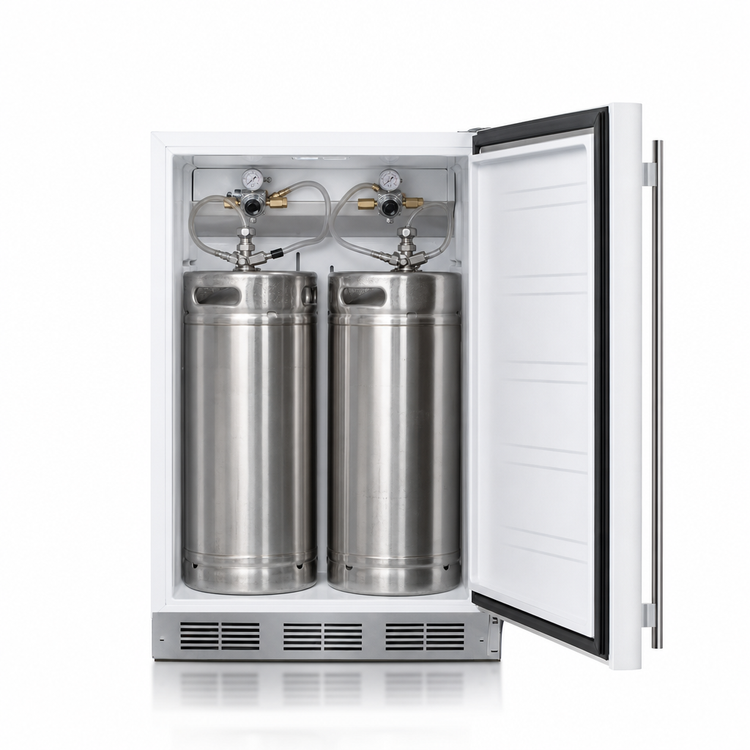 Product image #5 for Summit Commercial 24-Inch Wide ADA-Compliant White Kegerator for Two 1/6-Barrel Kegs