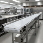 Thumbnail image #3 for Dinex DXIESSB16 16-Foot Motorized Slat Belt Tray Make-Up Conveyor, Variable Speed, Stainless Steel, Dry Operation