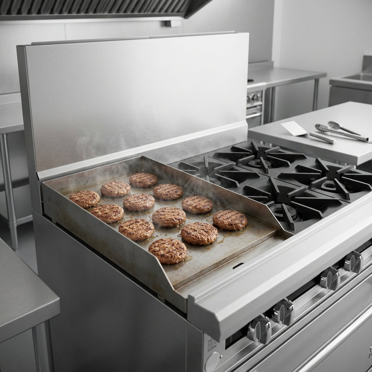 Product image #3 for Titan JTRH-12G-4 36" Heavy Duty Gas Range with 4 Open Burners and 12" Griddle