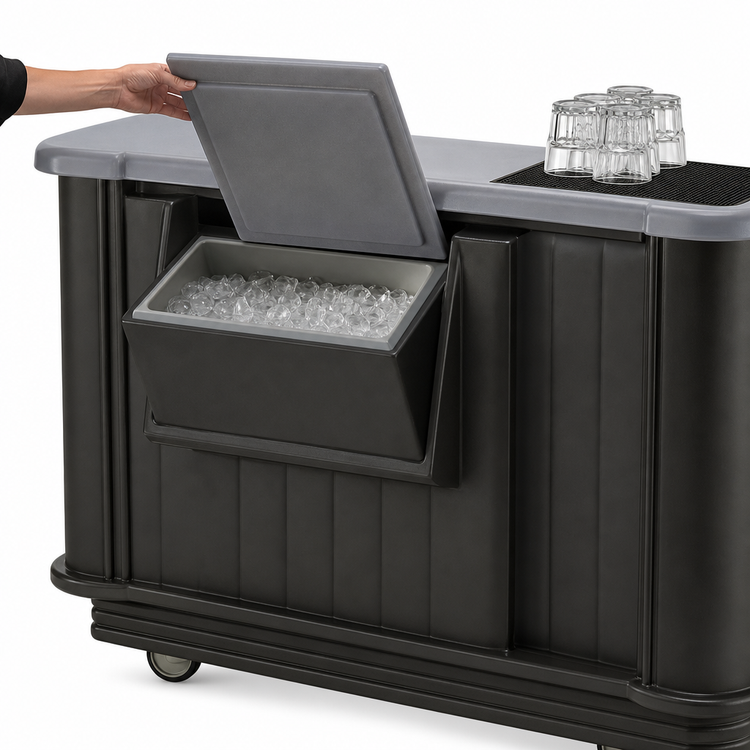 Product image #4 for Cambro CamBar BAR650 Mid-Size Economy Portable Beverage Bar, 67-1/2 x 28-1/2 x 47-1/2 Inches, Granite Gray with Black Base