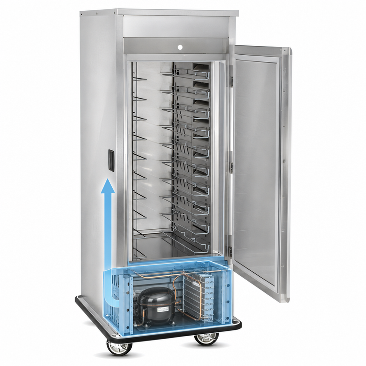 Product image #4 for FWE Mobile Air Curtain Refrigerator, 1-Section, Bottom-Mount Self-Contained, Stainless Steel