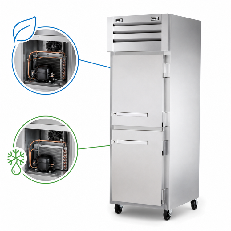 Product image #4 for True SPEC SERIES One-Section Dual Temperature Reach-In Refrigerator/Freezer with Two Stainless Steel Half Doors
