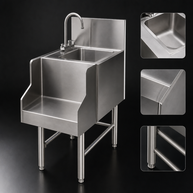 Product image #4 for Spec-Bar 14-Inch x 24-Inch Freestanding Wet Waste Blender Station with 6-Inch Sink and Glass Filler