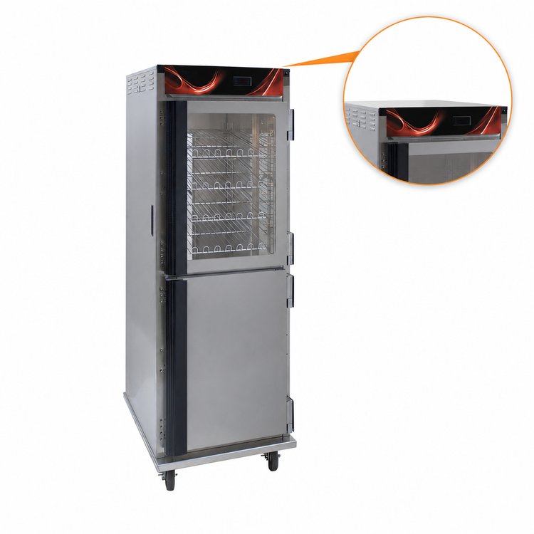 Product image #4 for Cres Cor Mobile Stainless Steel Heated Holding Cabinet with Top-Mount Heater, Dutch Doors, 12 Pan Capacity