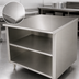 Thumbnail image #4 for Advance Tabco Special Value Economy Stainless Steel Open Front Cabinet Base Work Table with Mid-Shelf, 60