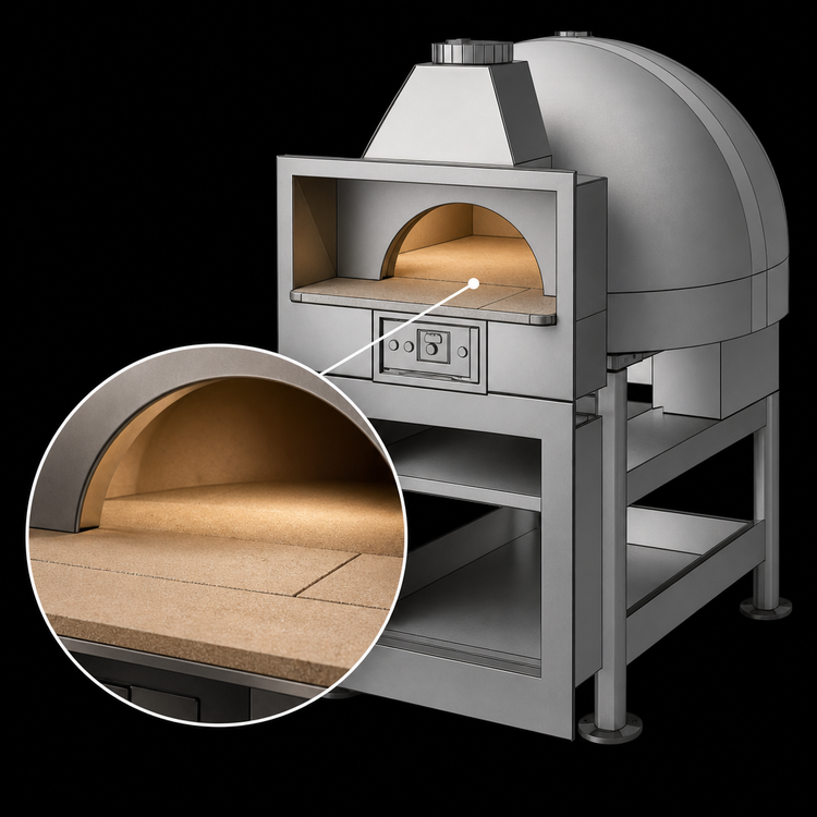 Product image #4 for Marra Forni Enclosed Facade Wood-Fired Brick Pizza Oven with Stand, 59-Inch Round Deck