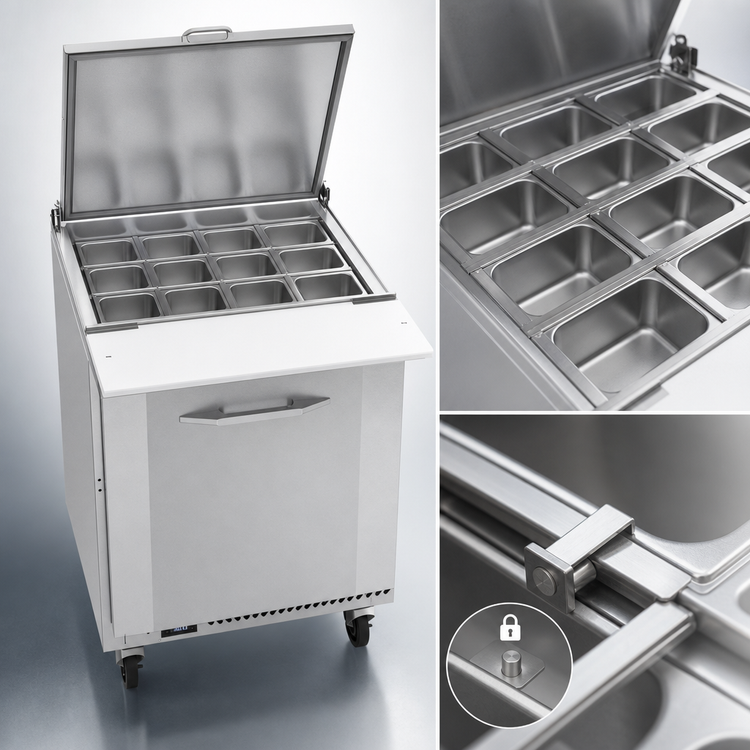 Product image #5 for Victory UltraSpec 27-Inch One-Section Sandwich Prep Mega Top Refrigerator