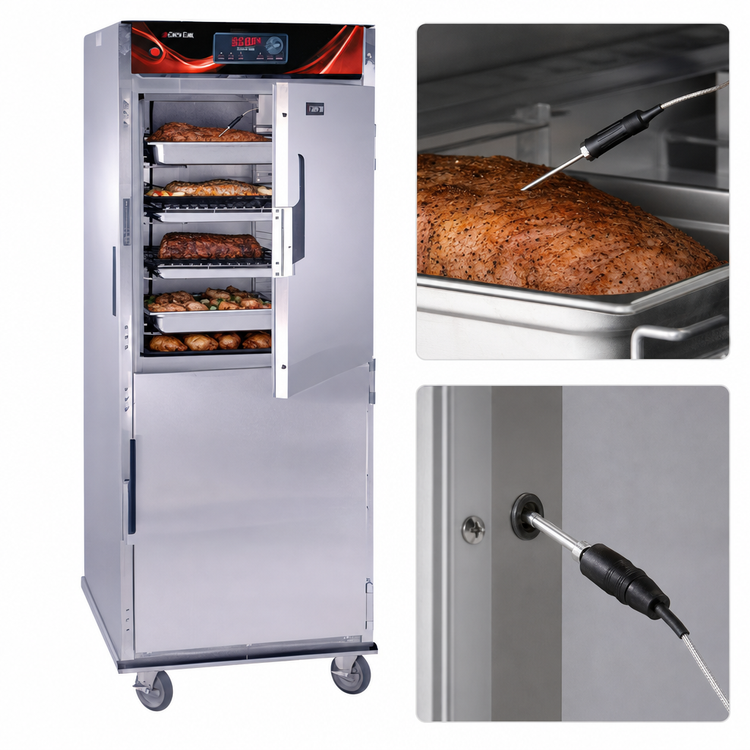 Product image #4 for Cres Cor Roast-N-Hold Deluxe Programmable Cook and Hold Oven, 2-Compartment Full-Height Floor Model, 208V 1-Phase