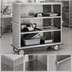 Thumbnail image #4 for FWE Super Duty Stainless Steel Enclosed Queen Mary Utility Cart, 4 Shelves, 62-Inch Wide