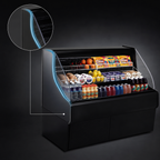 Thumbnail image #4 for Howard-McCray Ovation Series SC-OS30E-3C-B Self-Contained Curved Plexi Open Merchandiser, 39"W x 44"H, Black, 3-Tier