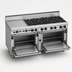 Thumbnail image #4 for Bistro 72-Inch Shallow-Depth Heavy-Duty Gas Restaurant Range with 12 Open Burners and 2 Standard Ovens