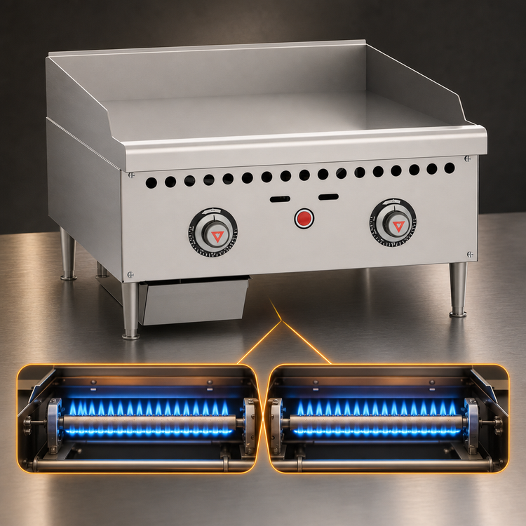 Product image #5 for Vulcan 24-Inch Low-Profile Countertop Gas Griddle with 1-Inch Polished Steel Plate