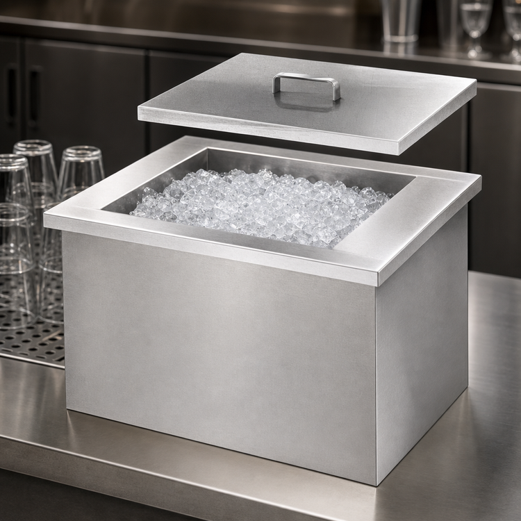 Product image #4 for Randell 9510IC Drop-In Ice Bin with 40 lb. Capacity, Stainless Steel Top and Lift-Off Cover