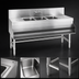 Thumbnail image #4 for Spec-Bar 3-Compartment Underbar Sink Unit with Right Drainboard, 60 Inch W x 19 Inch D