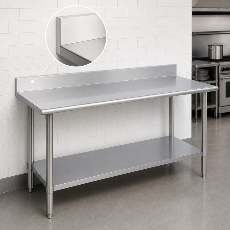 Product image #4 for Duke 84-Inch x 36-Inch Stainless Steel Work Table with 5-Inch Riser and Stainless Undershelf