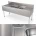 Thumbnail image #5 for Top Shelf 72-Inch Three-Compartment Stainless Steel Underbar Sink Unit with Left and Right Drainboards