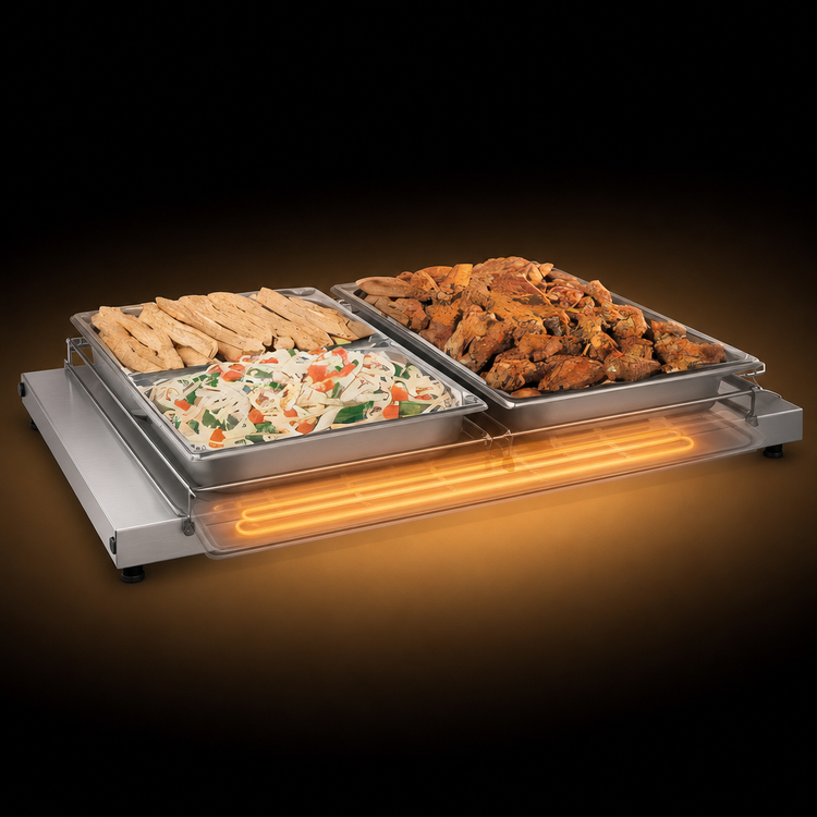 Product image #4 for Hatco Glo-Ray Free-Standing Heated Shelf, 54" W x 15-1/2" D, Stainless Steel Top, Aluminum Base