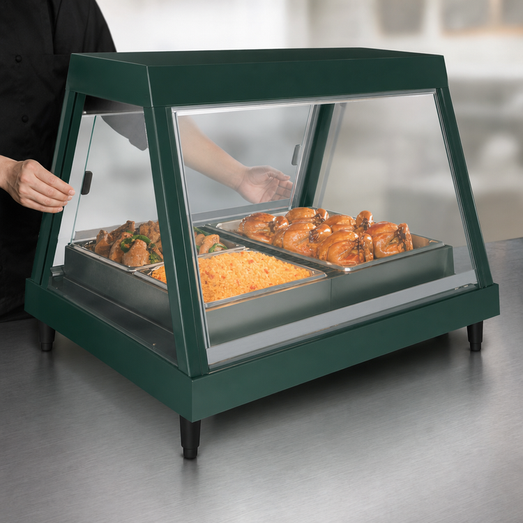 Product image #4 for Hatco Glo-Ray Heated Countertop Food Display Case, Straight Glass Front, 2-Pan Shelf