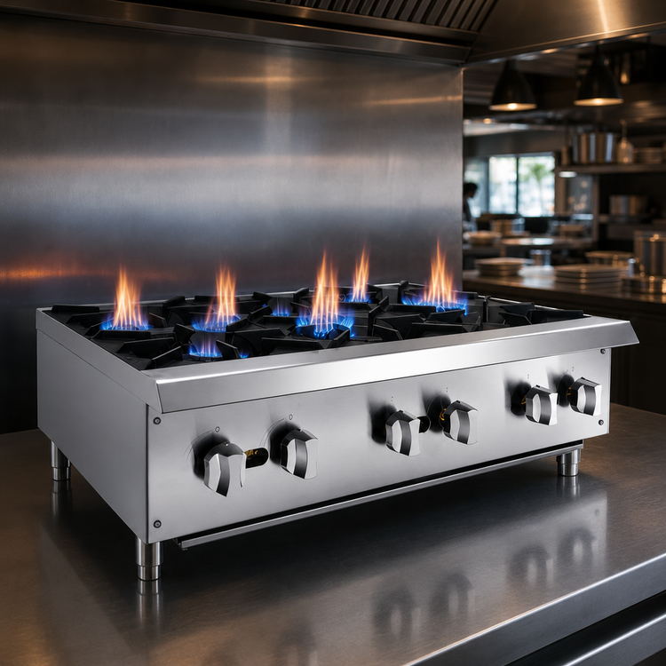 Product image #5 for General 36-Inch Countertop Gas Hot Plate, 6-Burner, Natural Gas