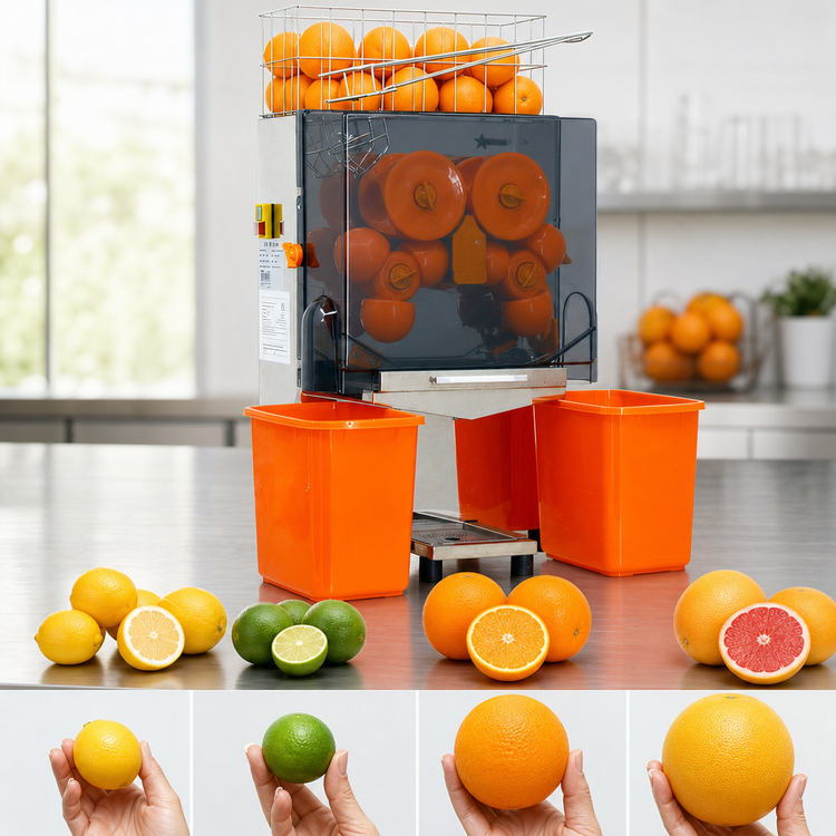 Product image #5 for Omcan JE-CN-0020 Countertop Citrus Juice Extractor, 20 Oranges Per Minute, 120V