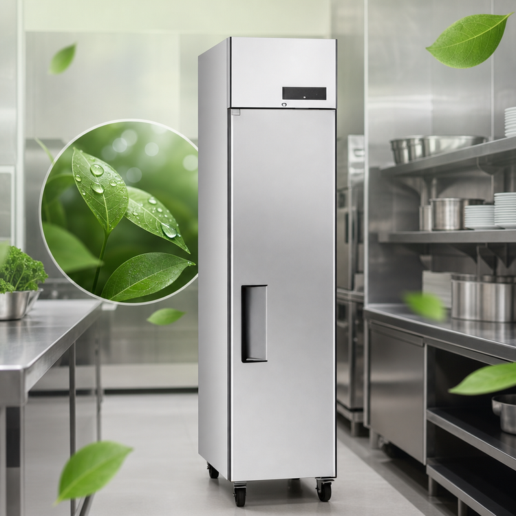 Product image #5 for Atosa One-Section Top-Mount Reach-In Refrigerator, 13 Cu. Ft., Left-Hinged Solid Door, Stainless Steel