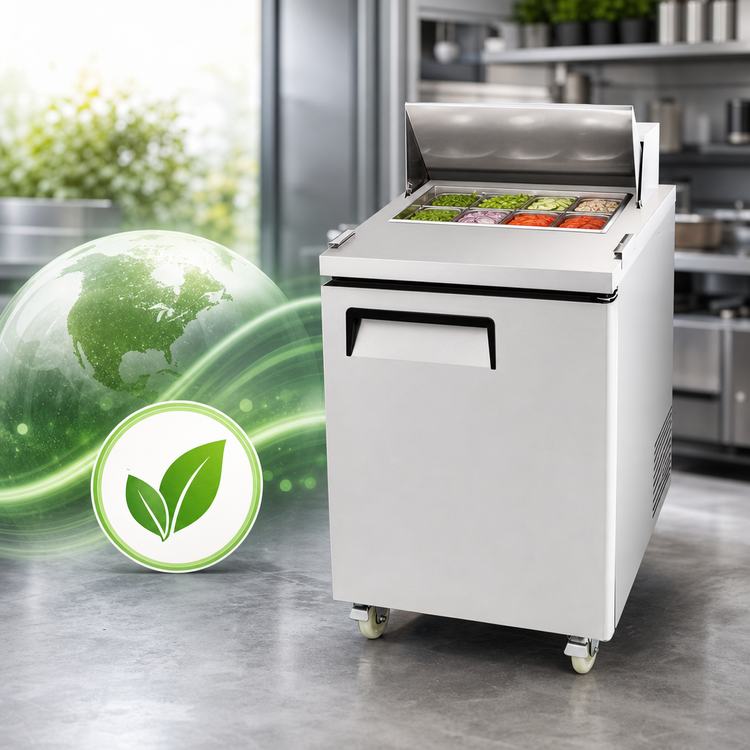 Product image #4 for Atosa One-Section Sandwich/Salad Prep Table Refrigerator with 8 Included 1/6 Pans
