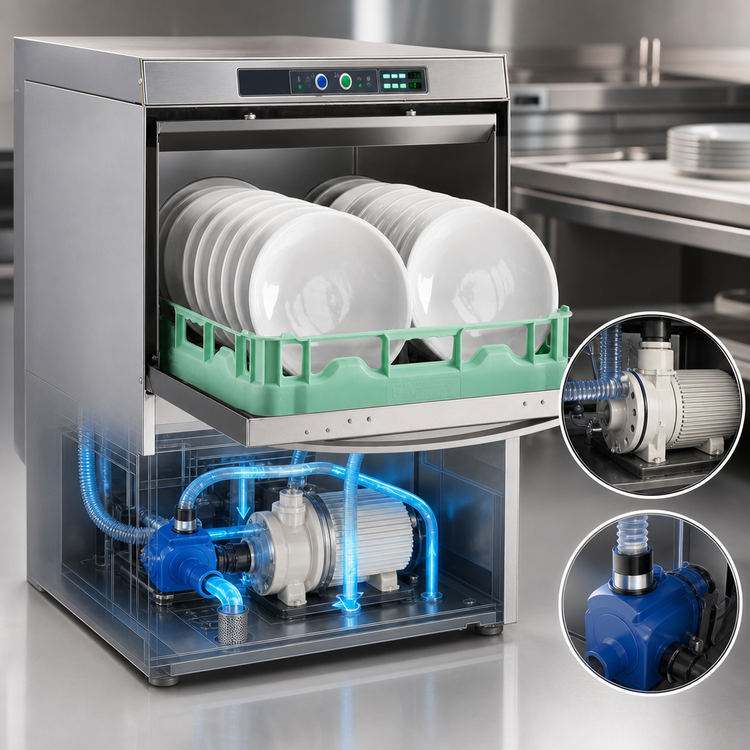 Product image #4 for Lamber DSP4DPS High-Temp Undercounter Dishwasher with Drain Pump, 20 x 20 Rack