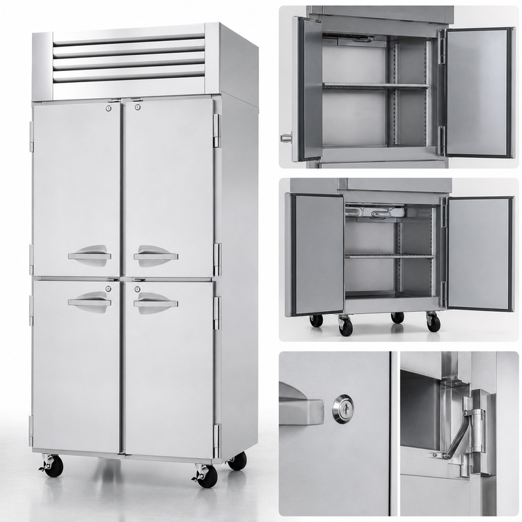 Product image #4 for Turbo Air PRO Series Pass-Thru Heated Holding Cabinet, One Section, 26 Cu. Ft., Solid Half Doors