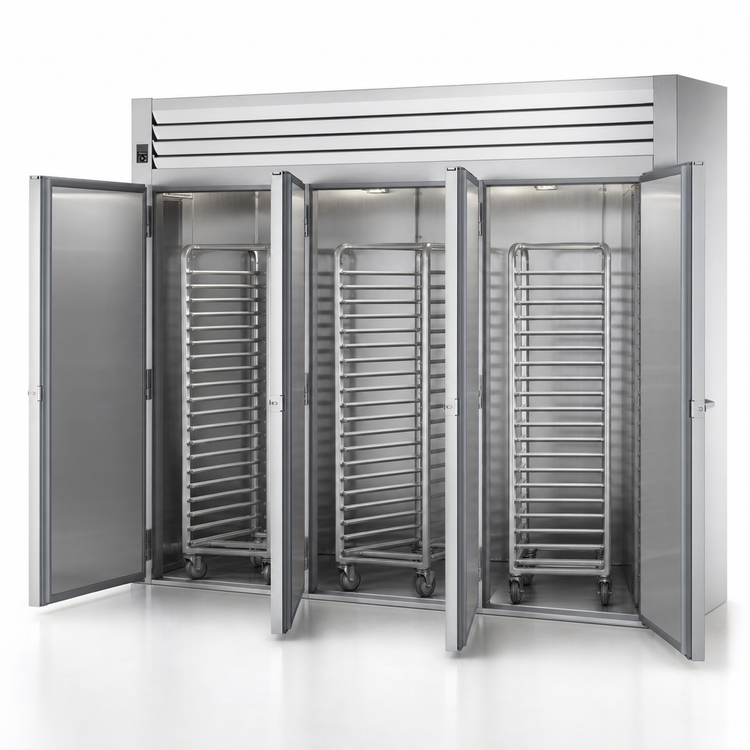 Product image #4 for Traulsen Spec-Line R Series 3-Section Roll-In Freezer for 66-Inch High Racks, Self-Contained, Full-Height Solid Doors
