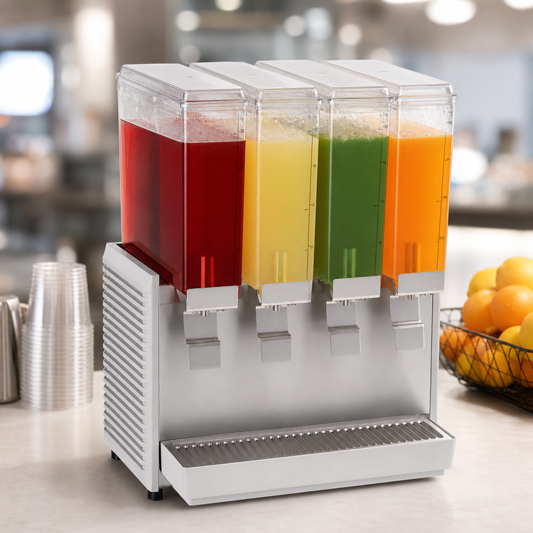 Product image #4 for Crathco Classic Bubbler Mini-Quad Electric Countertop Pre-Mix Cold Beverage Dispenser with 4 x 2.4-Gallon Bowls
