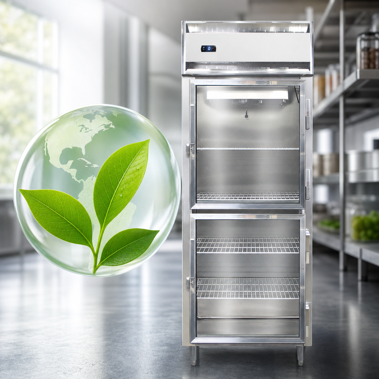 Product image #4 for Continental Refrigerator Designer Line D1FESNSAGDHD One-Section Wide Shallow Depth Reach-In Display Freezer with Half-Height Glass Doors