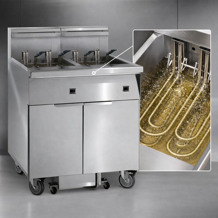 Product image #4 for Imperial 6-Battery Electric Floor Model Fryer with Built-In Space Saver Filter System